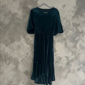 Maternity Velvet Green Dress